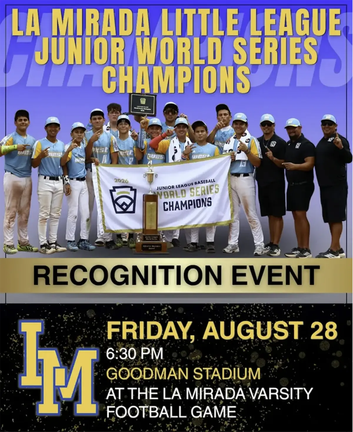 La Mirada Little League Junior World Series Champions